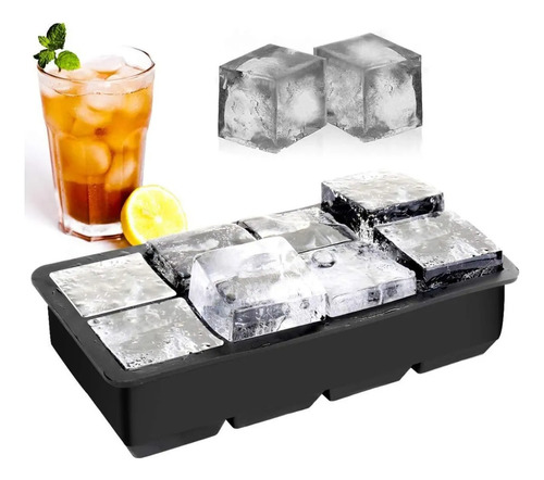 Moldes Para Cubitos De Hielo De Silicona Apilables, Cuadrado