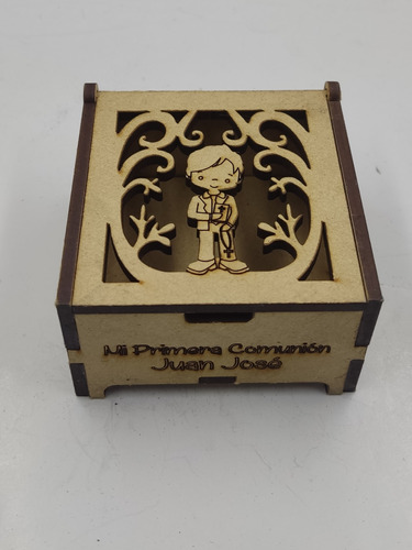 40 Cajas Recordatorios 6x6x4  En Mdf Para Primera Comunión