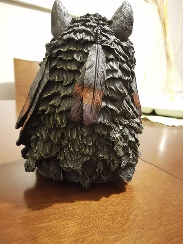 Cráneo Lobo Con Plumas Artesanía De Calavera Con Penacho Lob