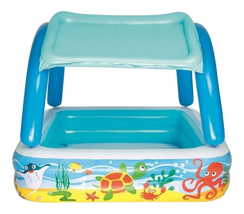 Pileta inflable cuadrada Bestway 52192 de 140cm x 140cm x 114cm 265L multicolor