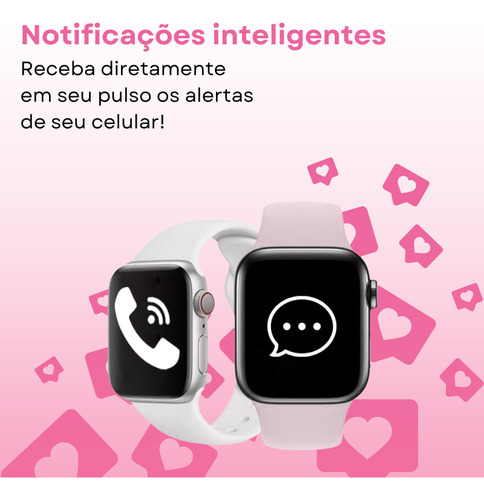 Smartwatch X8 Max Pro 2024 Chamadas Bluetooth Redes Sociais Caixa Rosa