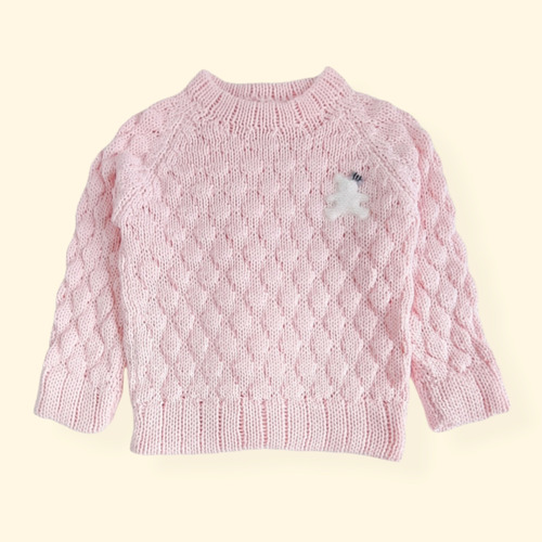 Tricô Infantil Menina Médio T Ursinha - Rosa