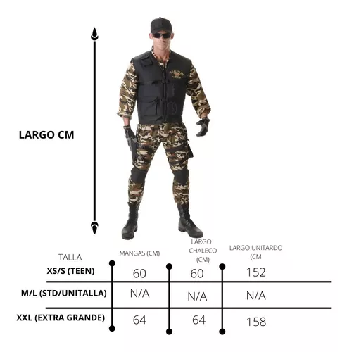 Disfraz Soldado Marino Usa Con Accesorios Adulto Plus Size