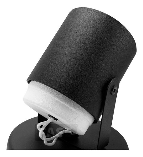 Aplique Gu10 Lámpara Led Día Fría Spot Negro Circular Chapa