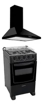 Comprar Combo Cocina Punktal 4h A Gas +campana Extractora Petra 60cm Color Negro