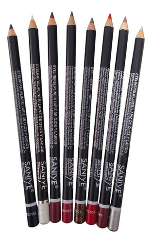 Set 8 Delineadores De Lapiz Ojos Y Labios Colores Intensos