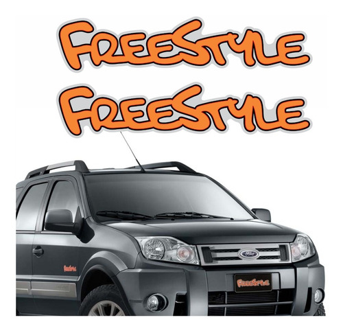 Emblema Adesivo Compatível Freestyle Ford Ecosport Laranja
