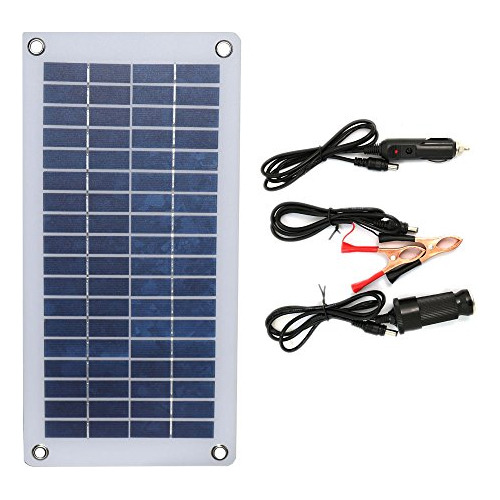 Panel Solar Portátil De 12v 8.5w Semiflexible Con Pinz...