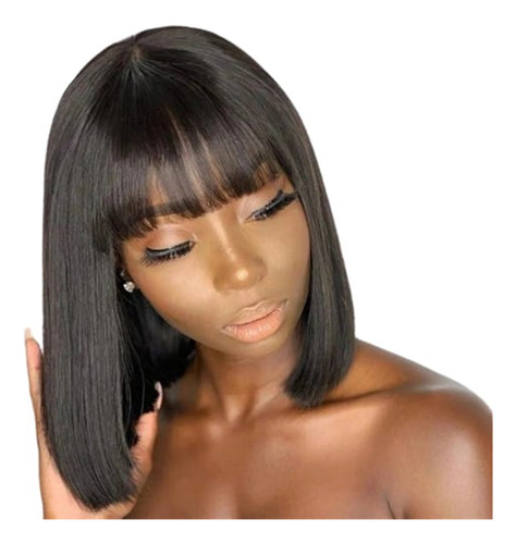 Peruca Wig Cabelo Humano Natural Liso Brasileiro Uso Diário 