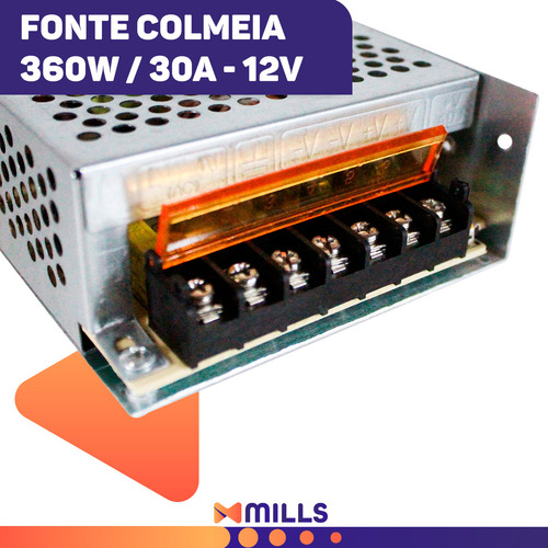 Fonte Colméia 12v 10a 120w Bivolt Cftv Módulos E Fitas Led