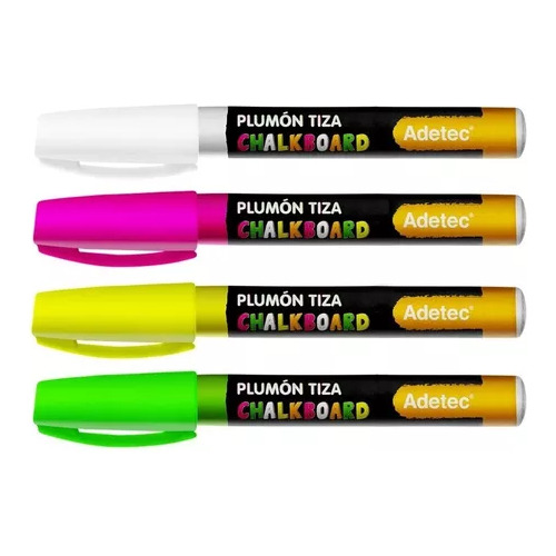 Plumón Tiza Chalkboard 4 Colores Adetec Rnv