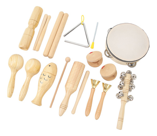 Juego De 10 Instrumentos Musicales De Percusión De Madera