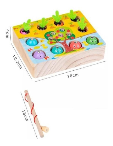 Juguete Pesca Magnéticos 3d De Madera Montessori Para Niños