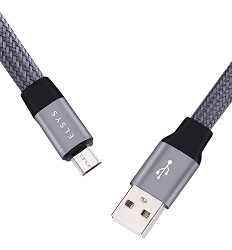 Cabo De Celular Usb - Micro Usb 1m Android Prata Elsys Cor Prateado