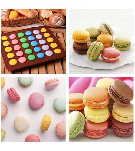 Imagen 2 de 2 de Molde De Silicona Placa Para 30 Macarrones Macarons 4 Cm