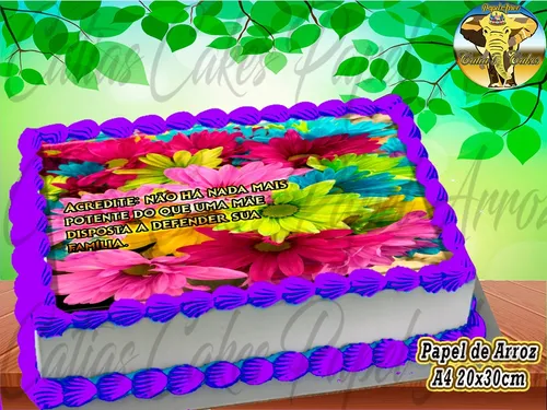 Dia Das Mães Frases E Flores Papel De Arroz Para Bolo Dia Das Mães Frases E Flores Papel De Arroz Para Bolo