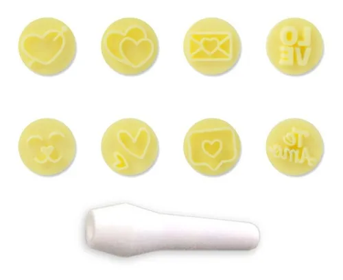comprar Kit Carimbos Amor Com 9 Peças Para Doces E Massas Cor Amarelo