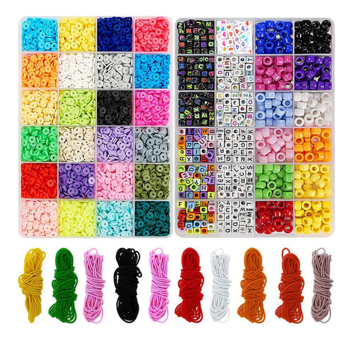 Kit De Cuentas Planas Heishi Beads 5770 Piezas Para Pulseras