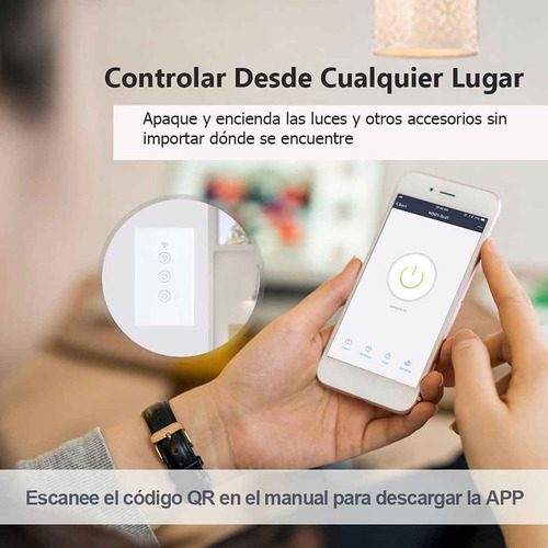 Apagador Inteligente Wifi Touch 4 Botones Negro Alexa/google