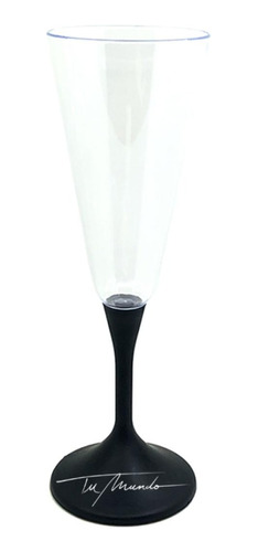 Copa Led Champagne Base Negra     22 Cm De Altura 200 Ml