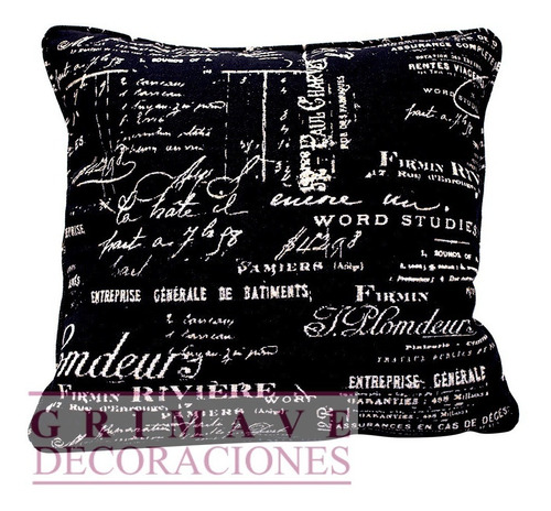 Funda Almohadon 50x50 C/escrituras-12 Tonos-local Caballito.