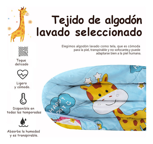 Manta Infantil De Dibujos Animados Colcha Infantil Verano Animal Print Jirafa Con Arbol