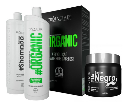 Kit Semi Definitiva Organica Troia Hair + Banho Negro