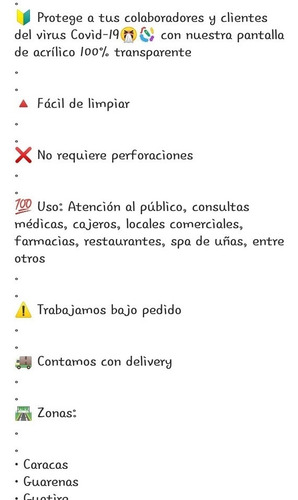 Imagen 2 de 2 de Pantalla Anti- Fluidos O Pantalla Protectora Para Taxis
