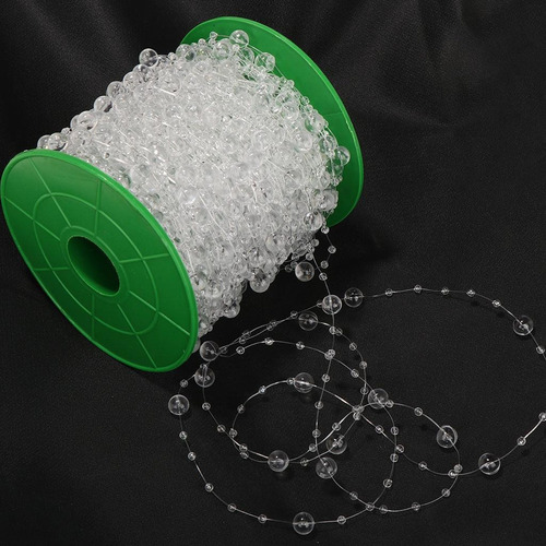 W 60m Perla 80mm+ 3mm Estrella Falso Cuerda Aplique Boda