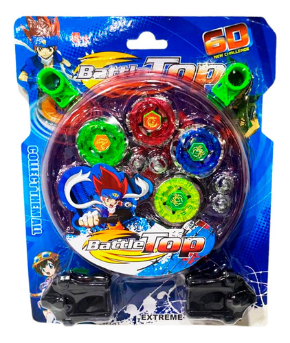 Estadio De Batalla Beyblade 4trompos Metal Juguete Juego 