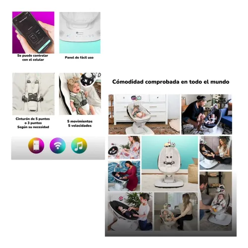 Mecedora Eléctrica Con Melodías Bluetooth 4 Moms Lubabycas