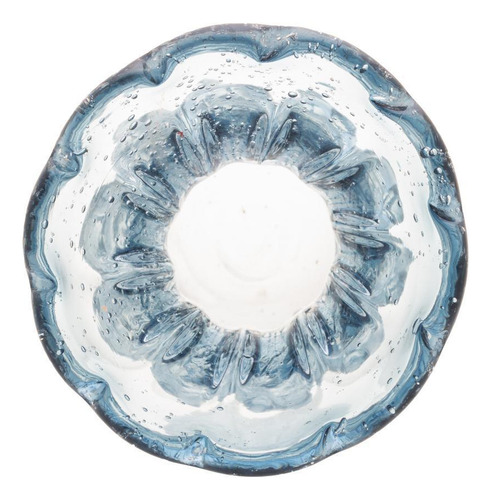 Vaso Wolff Italy De Vidro Azul 12cm X 16cm