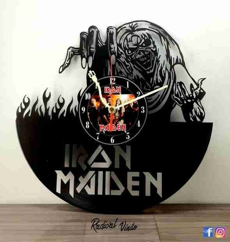 Reloj De Vinilo Iron Maiden 3 Regalos Decoracion 