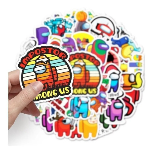 Imagen 3 de 4 de Among Us - Set 50 Stickers / Calcomanias / Pegatinas