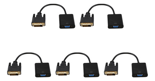 5 Cables Adaptadores Dvi A Vga De 1080p, Cable Dvi-d A Vga 2