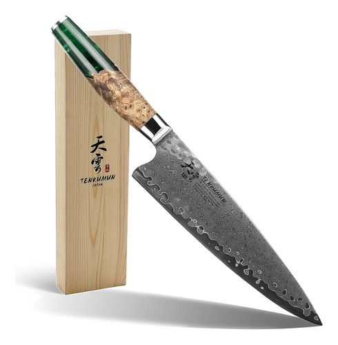 Cuchillo De Chef Japonés 20 Cm Acero Damasco Forjado
