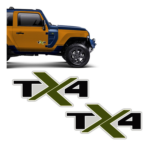 Adesivos Troller Tx4 2020/2021 Emblema Portas Lateral Verde