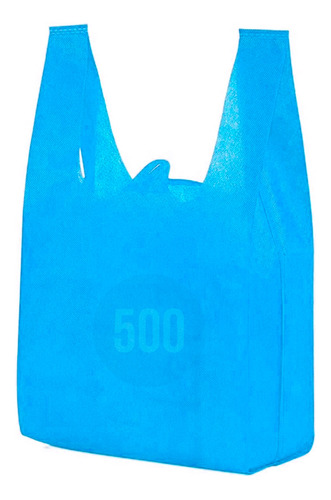 500 Bolsas Tnt Ecologica 60x35 Reciclable Celeste 40grs