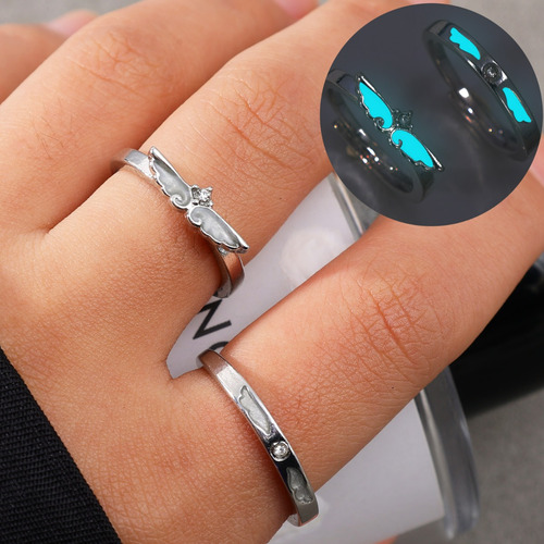 Anillo Luminous Pairs Para Mujer, Anillo De Pareja Ajustable