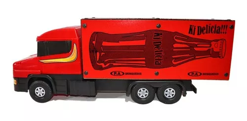 CAMINHAO CARRETA BAU DE BRINQUEDO GRANDE PLASTICO E MADEIRA 70CM - Sul  Atacado