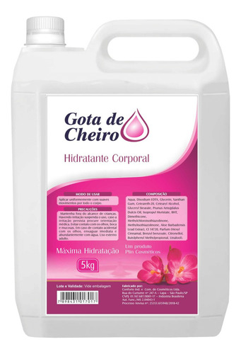  Hidratante Corporal De Galão De 5 Litros - Rosas E Morango