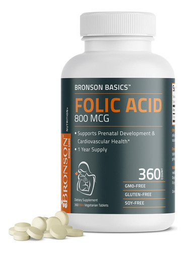 Acido Folico Desarrollo Prenatal 800 Mcg 360 Tabletas