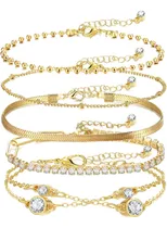 Comprar Ifkm 5 Pulseras Delicadas Para Mujer, Pulseras De Eslabones 