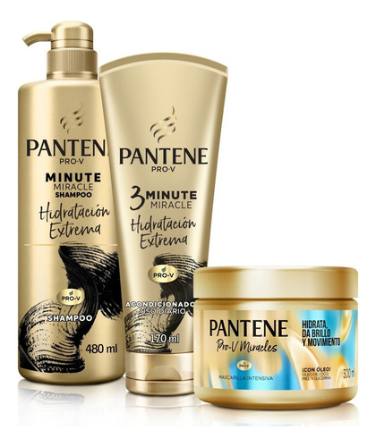 Kit Máxima Hidratación Pantene Pro-v 3 Minute Miracle 