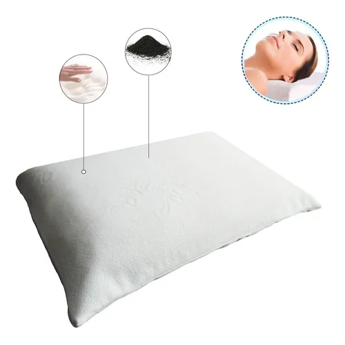 Almohada Ortopédica Memory Foam Carbón Activado Tipo Baja