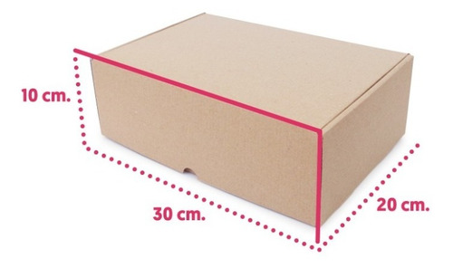 50 Mailbox 20x30x10 Caja De Envios Carton Color Rosa