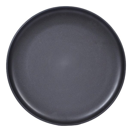 Set X6 Plato De Mesa D27cm Borde Recto Negro