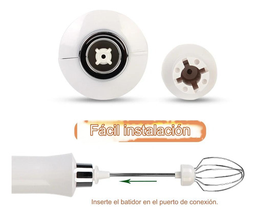 Mini Batidor Recargable Usb Acero Inoxidable 3 Velocidades