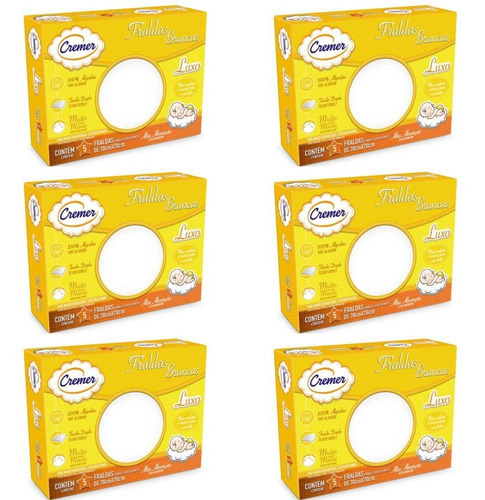 Cremer Luxo Fralda De Pano Branca C/5 (kit C/12)
