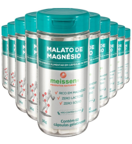 Kit 10x Magnésio Dimalato Pro 600 Cápsulas Meissen